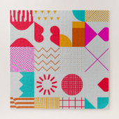 80s-90sトレンディーのジオメトリ背景 ジグソーパズル (横)