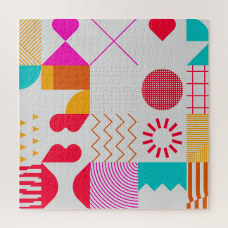 80s-90sトレンディーのジオメトリ背景 ジグソーパズル