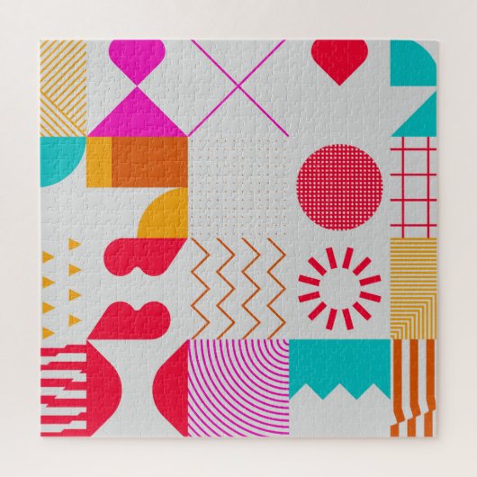 80s-90sトレンディーのジオメトリ背景 ジグソーパズル (縦)