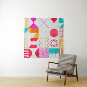 80s-90sトレンディーのジオメトリ背景 タペストリー (インサイチュ)