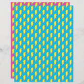 80's/90'sネオン稲妻ボルトパターン紙シート (正面/裏面)