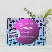 80s 90sパーティーグラデーションヴィンテージBoomBoxスロー 招待状 (スタンド正面)