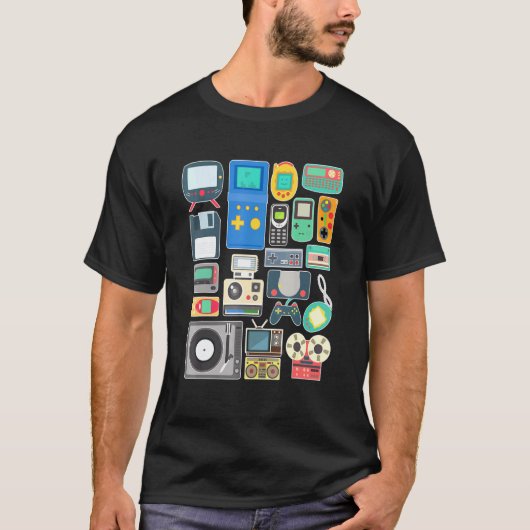 80s 90sビデオゲームレトロヴィンテージクラシックアーケード tシャツ (正面)