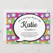 80s 90sピンク漫画すごいヒーロー戻る 招待状 (正面)