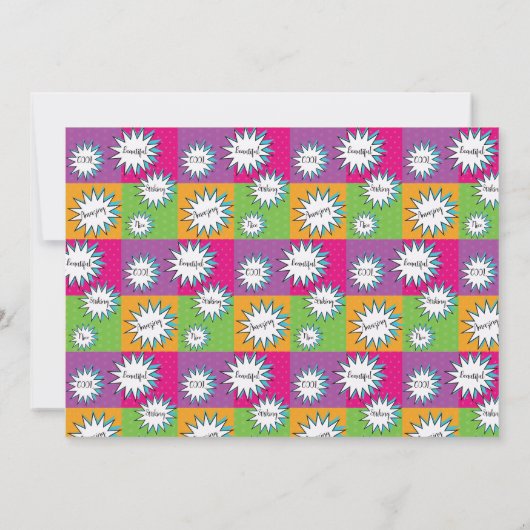 80s 90sピンク漫画すごいヒーロー戻る 招待状 (裏面)