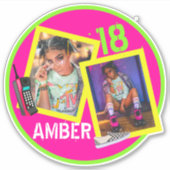 80's|90'sフラッシュバック・ネオンヒップホップ写真デカール シール (正面)