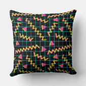 80's/90'sブラック&ネオンパターン クッション (裏面)