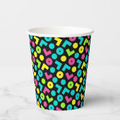 80's/90'sブラック&ネオンパターン 紙コップ (裏面)