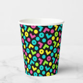 80's/90'sブラック&ネオンパターン 紙コップ (左)
