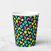 80's/90'sブラック&ネオンパターン 紙コップ (右)