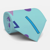 80s 90sメンフィススタイルジオメトリックブルー ネクタイ (ロール)