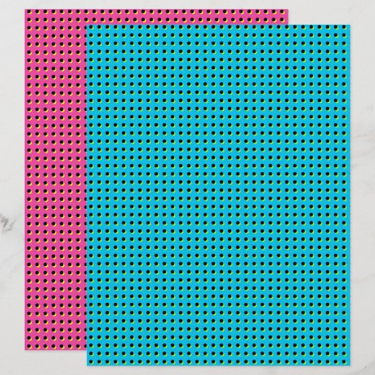 80's/90'sレトロネオンブルーピンクブラックドットパターン (正面/裏面)