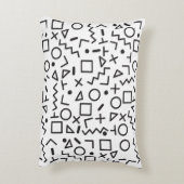 80's 90's白黒レトロ図形パターン アクセントクッション (裏面(縦))