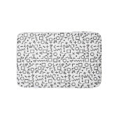 80's 90's白黒レトロ図形パターン バスマット (正面)