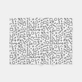 80's 90's白黒レトロ図形パターン フリースブランケット (正面(横))