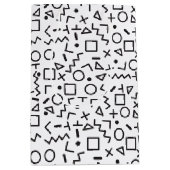 80's 90's白黒レトロ図形パターン ミディアムペーパーバッグ (正面)