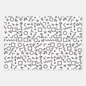 80's 90's白黒レトロ図形パターン ラッピングペーパーシート (正面3)