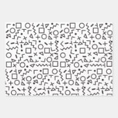 80's 90's白黒レトロ図形パターン ラッピングペーパーシート (正面)