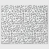 80's 90's白黒レトロ図形パターン ラッピングペーパー (フラット)