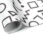 80's 90's白黒レトロ図形パターン ラッピングペーパー (ロールコーナー)