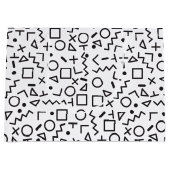 80's 90's白黒レトロ図形パターン ラージペーパーバッグ (正面)