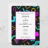 80s 90s Neon Retro Pattern Wedding Invitation 招待状 (正面)