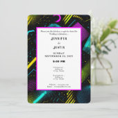 80s 90s Neon Retro Pattern Wedding Invitation 招待状 (スタンド正面)