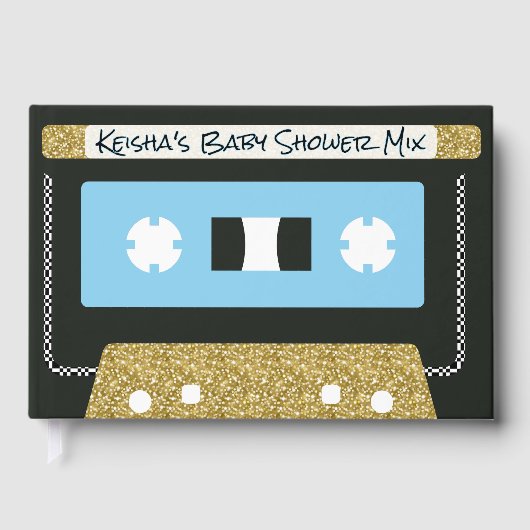80s 90s Retro Cassette Tape Guest Book | Baby Blue ゲストブック (正面)