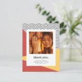 80s art Memphisポップ・アートのスタイルありがとう写真 サンキューカード (スタンド正面)