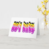  80's Baby Retro Groovy Design Proud 80s Gen X カード (黄色い花)