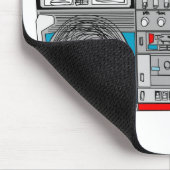 80s boomboxのイラストレーション マウスパッド (コーナー)