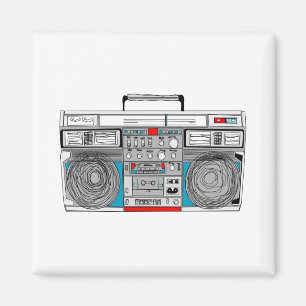 80s boomboxのイラストレーション マグネット