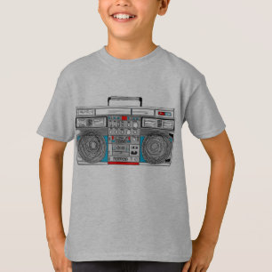 80s boomboxのイラストレーション tシャツ