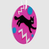 80s Catsブラックピンク幾何学模様 オーナメント (正面)