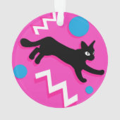 80s Catsブラックピンク幾何学模様 オーナメント (裏面)