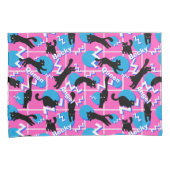 80s Cats Name Pink Geometric Memphis Pattern 枕カバー (正面右)