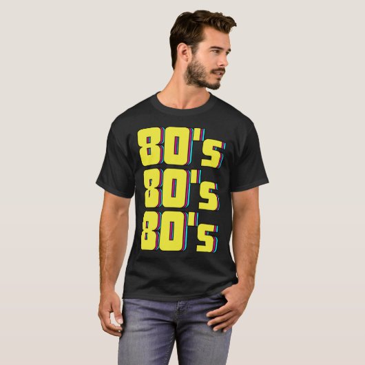 80s Costume Theme Party 80s Retro Tシャツ (正面フル)