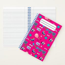 80s Costume Vibrant pink Retro culture pop ノートブック