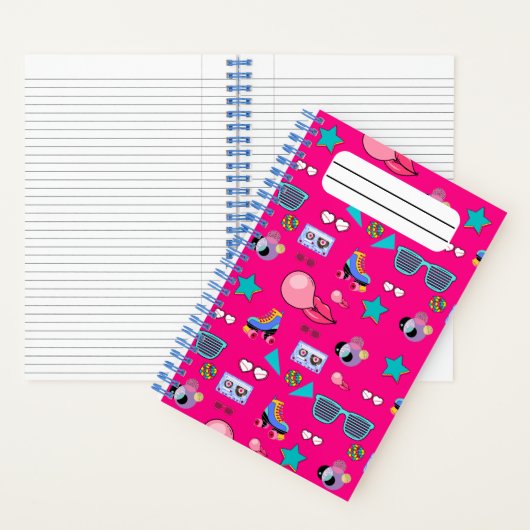 80s Costume Vibrant pink Retro culture pop ノートブック (内側)