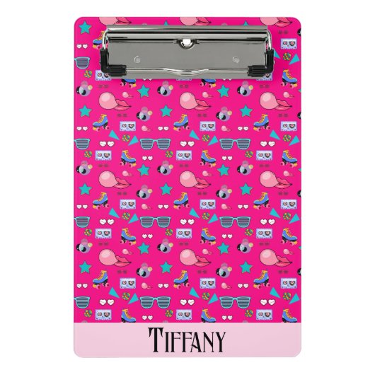 80s Costume Vibrant pink Retro culture pop ミニクリップボード (正面)