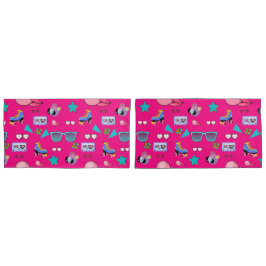 80s Costume Vibrant pink Retro culture pop 枕カバー