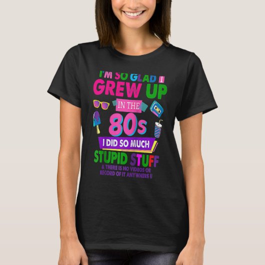 80s For Women Rave Outfit & 80s Festival Costume R Tシャツ (正面)