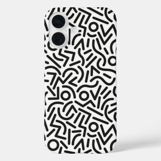 80s Graffiti Memphis Style Abstract Pattern Case Case-Mate iPhoneケース (裏面)