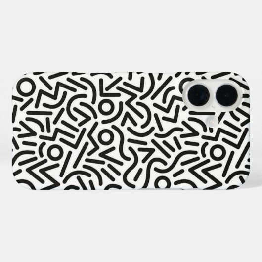 80s Graffiti Memphis Style Abstract Pattern Case Case-Mate iPhoneケース (裏面 (横))