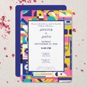 80s Graphics Retro Pattern Wedding Invitation 招待状