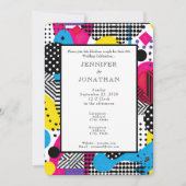 80s Graphics Retro Pattern Wedding Invitation 招待状 (正面)