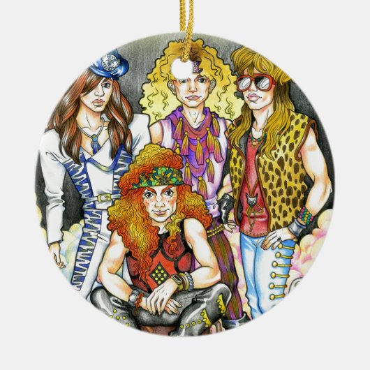 80s Hairband - 80sレトロ セラミックオーナメント (正面)