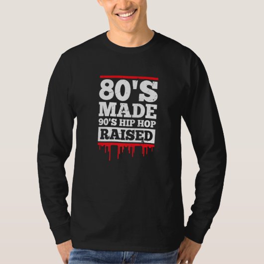 80's Made 90'sヒップホップ育ヴィンテージレトロ音楽 Tシャツ (正面)