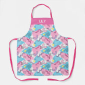 80's Memphis Active Pink Light Blue エプロン (正面)