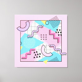 80's Memphis Active Pink Light Blue キャンバスプリント